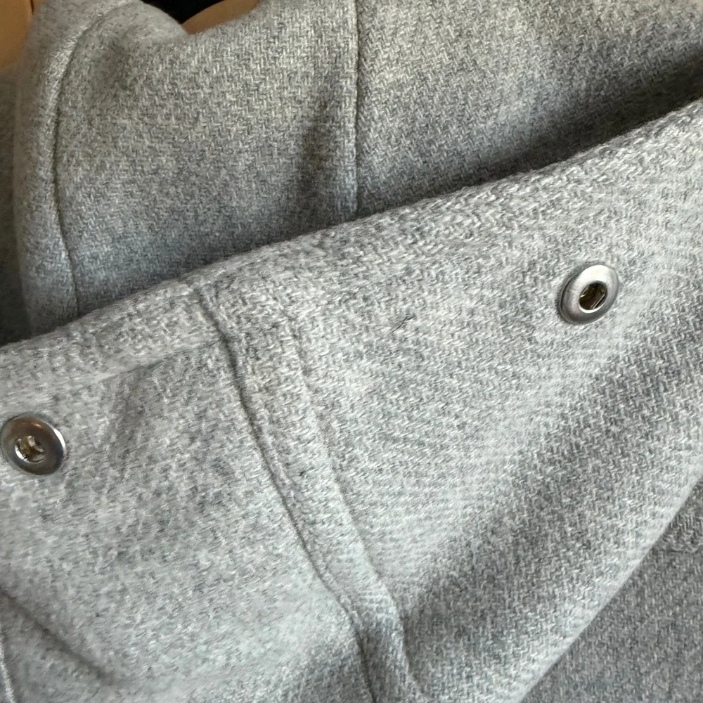 J.Crew Stadium Cloth Nello Gori Wool Blend Hooded Coat Gray Parka Size 00 - Picture 11 of 16